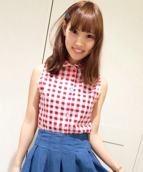 one after another NICE CLAUP（ワンアフターアナザーナイスクラップ）の「【ナイスクラップ】ギンガムノースリブラウス（シャツ/ブラウス・レディース・レッド/ブラック・FREE）」の2枚目の写真