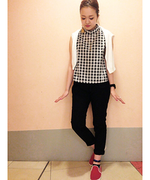 one after another NICE CLAUP | 【ナイスクラップ】ギンガムノースリブラウス(シャツ/ブラウス)