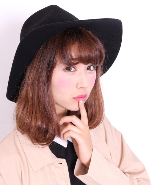 WEGO(ウィゴー)の「WEGO/ツバ広フェルトハット(ハット・レディース・ブラック/グレー/ベージュ/ピンク・FREE)」の2枚目の写真