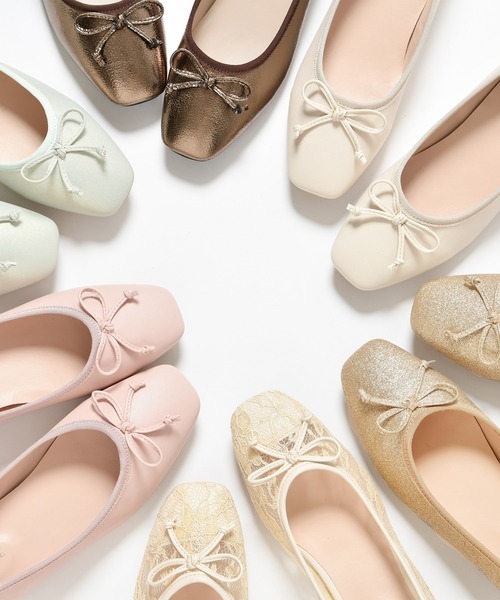 one after another NICE CLAUP(ワンアフターアナザーナイスクラップ)の「【WEB限定】バレエシューズ(バレエシューズ・レディース・ホワイト系その他/ゴールド・SS/S/M/L/LL)」の10枚目の写真