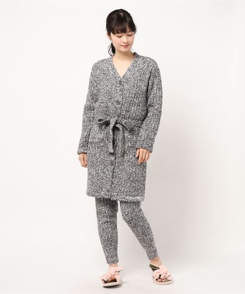 人気沸騰 ふわもこ リブガウンセットアップ ルームウェア パジャマ