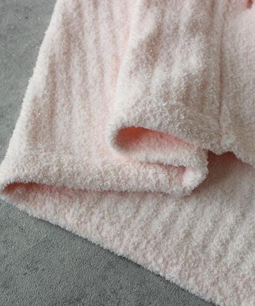 tu-hacci（ツーハッチ）の「ふわもこ リブガウンセットアップ（ガウン/バスローブ・レディース・ピンク/ホワイト/ミックスグレー・FREE）」の5枚目の写真