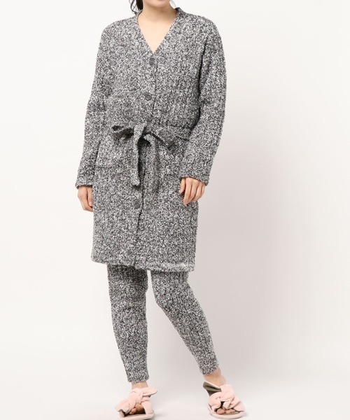 tu-hacci（ツーハッチ）の「ふわもこ リブガウンセットアップ（ガウン/バスローブ・レディース・ピンク/ホワイト/ミックスグレー・FREE）」の9枚目の写真