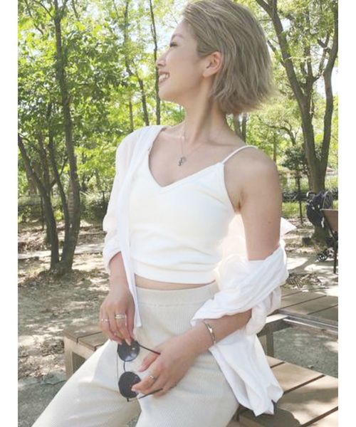 GYDA（ジェイダ）の「Basicビスチェ（キャミソール・レディース・オフホワイト/ブラック/ピンク・FREE）」の2枚目の写真