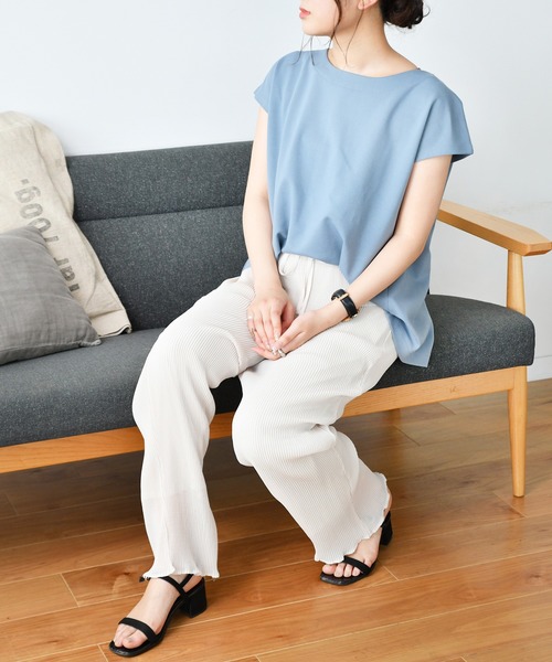 Ambre Neige（アンブルネージュ）の「プリーツパンツ／イージーパンツ／ウエストゴム／【WEB/EC限定商品】（その他パンツ・レディース・ベージュ/パープル/ブルー・FREE）」の14枚目の写真
