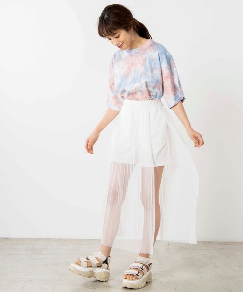 WEGO（ウィゴー）の「WEGO/シアーチュールレイヤードロングスカート（スカート・レディース・ホワイト/ブラック・FREE）」の13枚目の写真