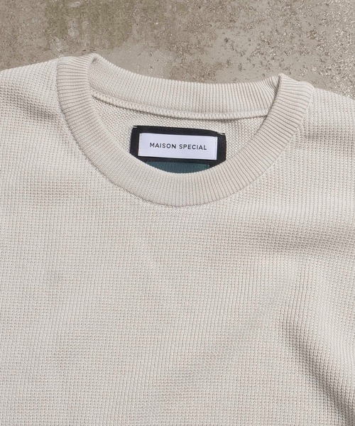 MAISON SPECIAL(メゾンスペシャル)の「《ユニセックスアイテム》ハイツイスト畦プライムオーバーニットTシャツ 【MAISON SPECIAL/メゾンスペシャル】(Tシャツ/カットソー・メンズ・ホワイト/ブラック/サックスブルー/イエロー/ピンク・44/46)」の8枚目の写真