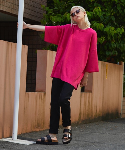 MAISON SPECIAL(メゾンスペシャル)の「《ユニセックスアイテム》ハイツイスト畦プライムオーバーニットTシャツ 【MAISON SPECIAL/メゾンスペシャル】(Tシャツ/カットソー・メンズ・ホワイト/ブラック/サックスブルー/イエロー/ピンク・44/46)」の22枚目の写真