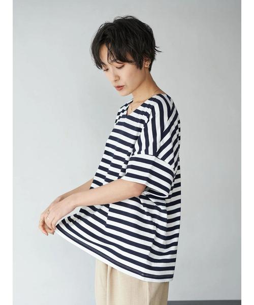 AMERICAN HOLIC(アメリカンホリック)の「ハイクオリティコットン両Vネックカットプルオーバー① *〇(Tシャツ/カットソー・レディース・ブラック/オフホワイト/グリーン/モカ/ブラック系その他4/ブルー系その他2/ネイビー・M/L)」の8枚目の写真