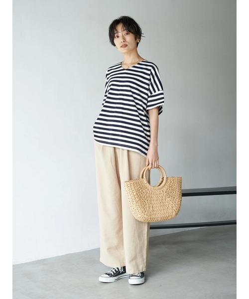 AMERICAN HOLIC(アメリカンホリック)の「ハイクオリティコットン両Vネックカットプルオーバー① *〇(Tシャツ/カットソー・レディース・ブラック/オフホワイト/グリーン/モカ/ブラック系その他4/ブルー系その他2/ネイビー・M/L)」の12枚目の写真