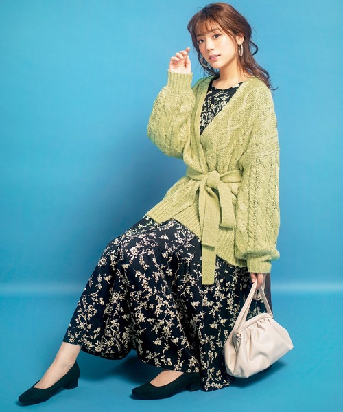 GeeRA(ジーラ)の「モヘア風ケーブル編ニットカーディガン(カーディガン/ボレロ・レディース・ベージュ/アイボリー/グリーン・X-LARGE/LARGE/MEDIUM/XX-LARGE)」の10枚目の写真