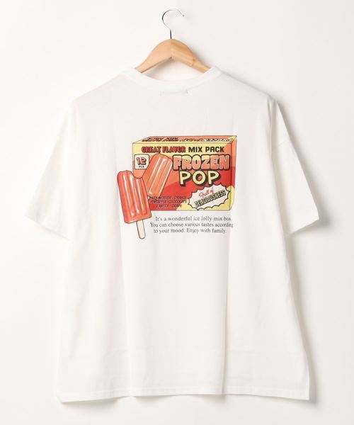 SpRay(スプレイ)の「アイスキャンディ BIG Tシャツ(Tシャツ/カットソー・レディース・オフホワイト/スミクロ/ライトベージュ/ライトグリーン/サックスブルー・FREE)」の7枚目の写真