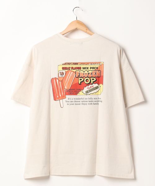 SpRay(スプレイ)の「アイスキャンディ BIG Tシャツ(Tシャツ/カットソー・レディース・オフホワイト/スミクロ/ライトベージュ/ライトグリーン/サックスブルー・FREE)」の10枚目の写真