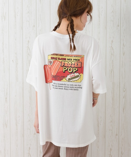 SpRay(スプレイ)の「アイスキャンディ BIG Tシャツ(Tシャツ/カットソー・レディース・オフホワイト/スミクロ/ライトベージュ/ライトグリーン/サックスブルー・FREE)」の1枚目の写真