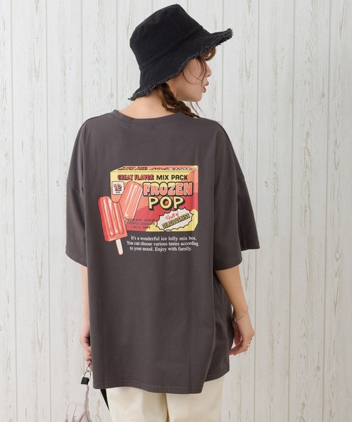 SpRay(スプレイ)の「アイスキャンディ BIG Tシャツ(Tシャツ/カットソー・レディース・オフホワイト/スミクロ/ライトベージュ/ライトグリーン/サックスブルー・FREE)」の2枚目の写真