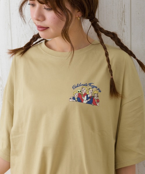 SpRay(スプレイ)の「アイスキャンディ BIG Tシャツ(Tシャツ/カットソー・レディース・オフホワイト/スミクロ/ライトベージュ/ライトグリーン/サックスブルー・FREE)」の18枚目の写真
