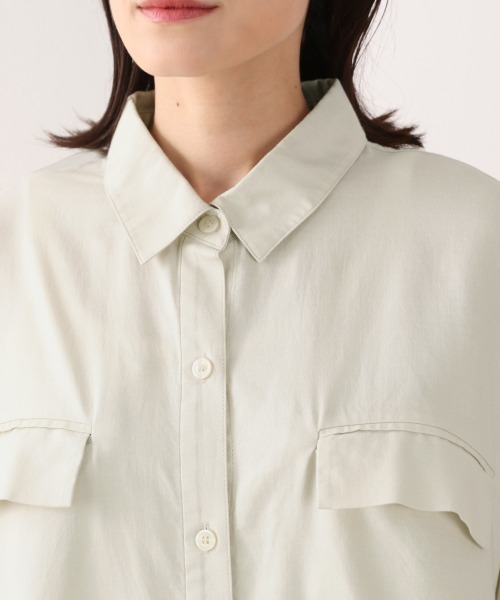 LOWRYS FARM（ローリーズファーム）の「エコレーヨンコットンＢＩＧシャツ　891134（シャツ/ブラウス・レディース・グリーン系その他/エンジ/アイボリー/チャコールグレー・FREE）」の16枚目の写真