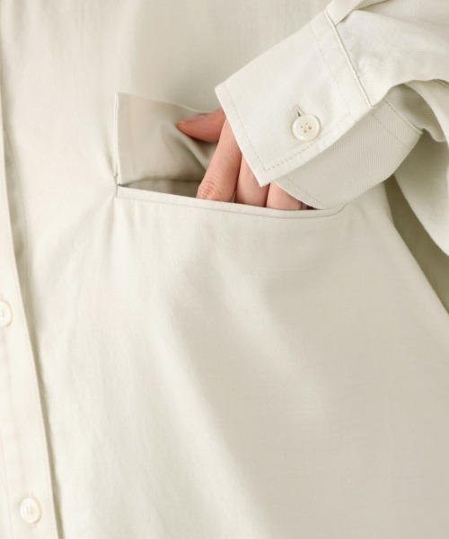 LOWRYS FARM（ローリーズファーム）の「エコレーヨンコットンＢＩＧシャツ　891134（シャツ/ブラウス・レディース・グリーン系その他/エンジ/アイボリー/チャコールグレー・FREE）」の17枚目の写真