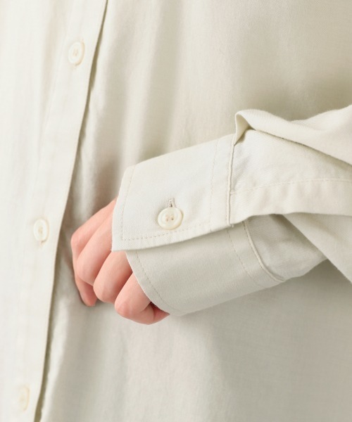 LOWRYS FARM（ローリーズファーム）の「エコレーヨンコットンＢＩＧシャツ　891134（シャツ/ブラウス・レディース・グリーン系その他/エンジ/アイボリー/チャコールグレー・FREE）」の19枚目の写真