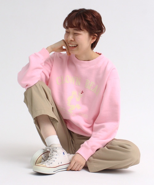 CHILD WOMEN　チャイルドウーマン　スウェット　ミニ裏毛　日本製 CHILD WOMAN（チャイルドウーマン）の「裏毛CLOWN BEARプリント
