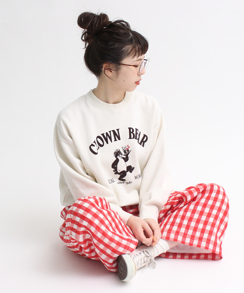 CHILD WOMAN - 【即日発送】CHILD WOMAN 裏毛製品染め 発砲ロゴスウェット 即日発送】CHILD WOMAN 裏毛製品染め 発砲ロゴスウェット トップス