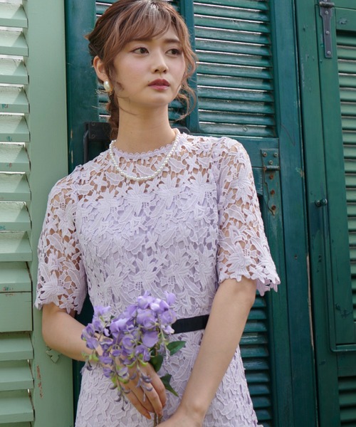 DRESS LAB(ドレスラボ)の「【結婚式/オケージョンドレス】総レース 裾切り替えロングワンピース(ドレス・レディース・ブラック/ブルー/ラベンダー・S/M/L)」の17枚目の写真