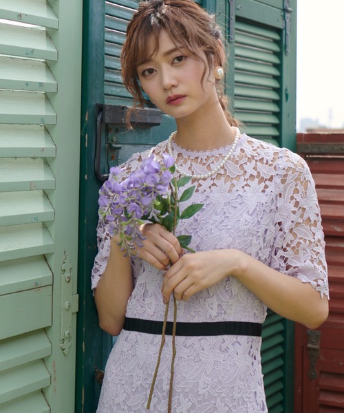 DRESS LAB(ドレスラボ)の「【結婚式/オケージョンドレス】総レース 裾切り替えロングワンピース(ドレス・レディース・ブラック/ブルー/ラベンダー・S/M/L)」の18枚目の写真