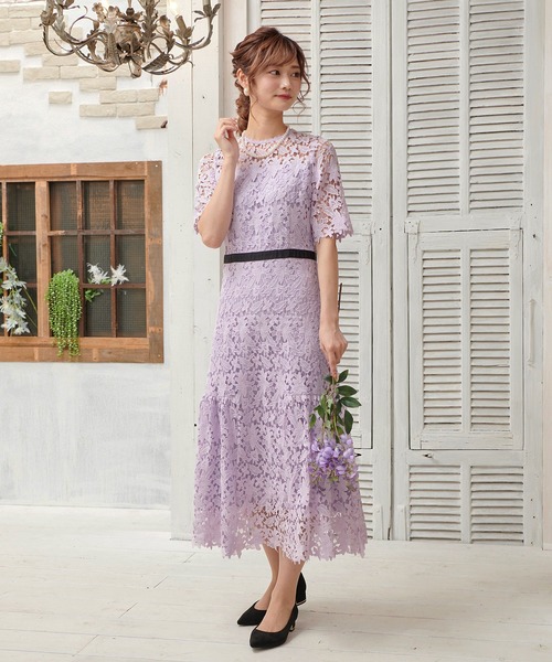 DRESS LAB(ドレスラボ)の「【結婚式/オケージョンドレス】総レース 裾切り替えロングワンピース(ドレス・レディース・ブラック/ブルー/ラベンダー・S/M/L)」の21枚目の写真