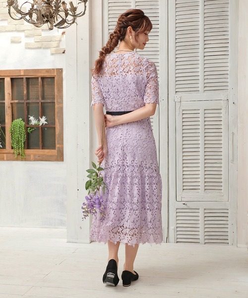 DRESS LAB(ドレスラボ)の「【結婚式/オケージョンドレス】総レース 裾切り替えロングワンピース(ドレス・レディース・ブラック/ブルー/ラベンダー・S/M/L)」の20枚目の写真