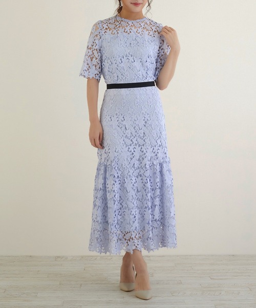 DRESS LAB(ドレスラボ)の「【結婚式/オケージョンドレス】総レース 裾切り替えロングワンピース(ドレス・レディース・ブラック/ブルー/ラベンダー・S/M/L)」の9枚目の写真