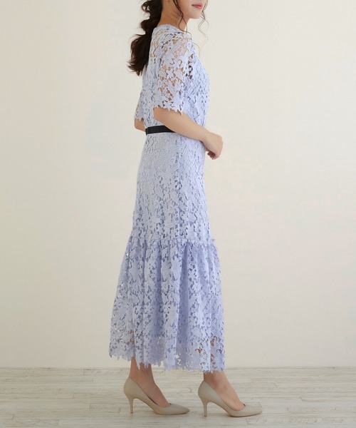 DRESS LAB(ドレスラボ)の「【結婚式/オケージョンドレス】総レース 裾切り替えロングワンピース(ドレス・レディース・ブラック/ブルー/ラベンダー・S/M/L)」の10枚目の写真