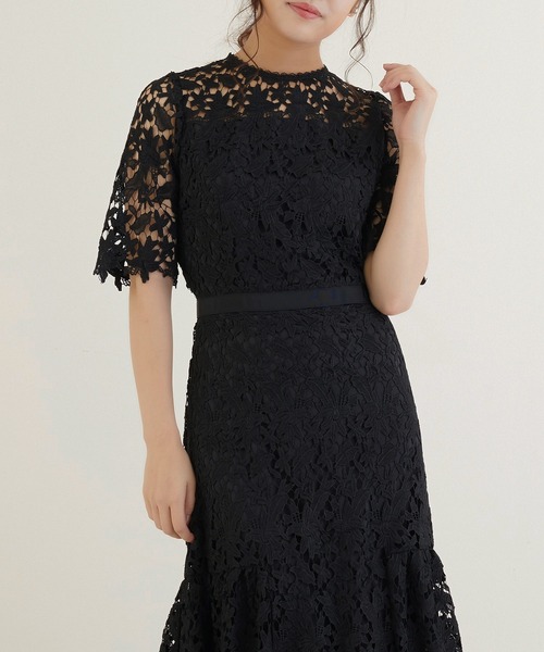 DRESS LAB(ドレスラボ)の「【結婚式/オケージョンドレス】総レース 裾切り替えロングワンピース(ドレス・レディース・ブラック/ブルー/ラベンダー・S/M/L)」の13枚目の写真