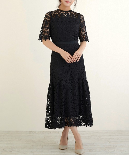 DRESS LAB(ドレスラボ)の「【結婚式/オケージョンドレス】総レース 裾切り替えロングワンピース(ドレス・レディース・ブラック/ブルー/ラベンダー・S/M/L)」の14枚目の写真