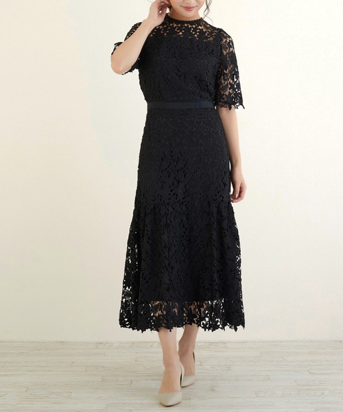DRESS LAB(ドレスラボ)の「【結婚式/オケージョンドレス】総レース 裾切り替えロングワンピース(ドレス・レディース・ブラック/ブルー/ラベンダー・S/M/L)」の15枚目の写真