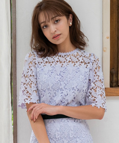 DRESS LAB(ドレスラボ)の「【結婚式/オケージョンドレス】総レース 裾切り替えロングワンピース(ドレス・レディース・ブラック/ブルー/ラベンダー・S/M/L)」の5枚目の写真
