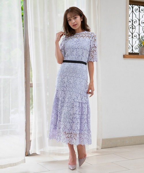 DRESS LAB(ドレスラボ)の「【結婚式/オケージョンドレス】総レース 裾切り替えロングワンピース(ドレス・レディース・ブラック/ブルー/ラベンダー・S/M/L)」の8枚目の写真