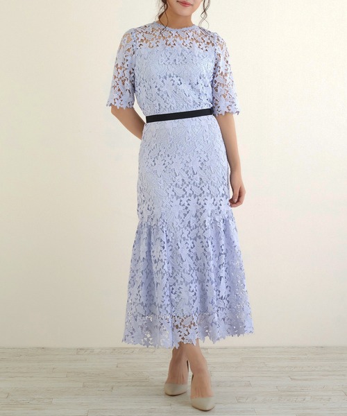 DRESS LAB(ドレスラボ)の「【結婚式/オケージョンドレス】総レース 裾切り替えロングワンピース(ドレス・レディース・ブラック/ブルー/ラベンダー・S/M/L)」の11枚目の写真