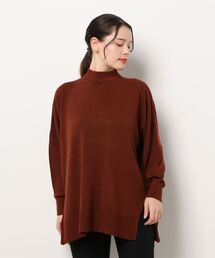 AMERICAN HOLIC | モックネックゆるニットチュニック　＊(ニット/セーター)