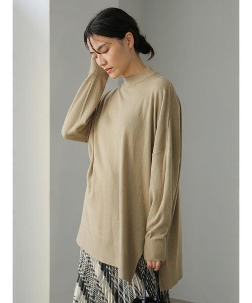 AMERICAN HOLIC（アメリカンホリック）の「モックネックゆるニットチュニック　＊（ニット/セーター・レディース・チャコールグレー/ベージュ/ブルー/アイボリー/テラコッタ・FREE）」の13枚目の写真