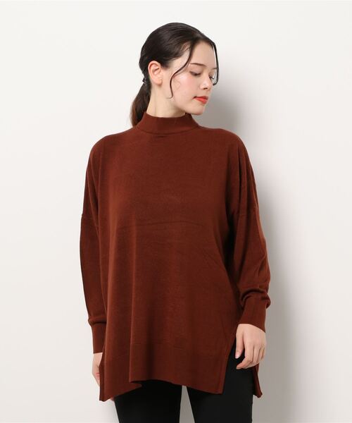 AMERICAN HOLIC（アメリカンホリック）の「モックネックゆるニットチュニック　＊（ニット/セーター・レディース・チャコールグレー/ベージュ/ブルー/アイボリー/テラコッタ・FREE）」の10枚目の写真