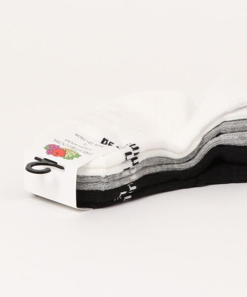 FRUIT OF THE LOOM（フルーツオブザルーム）の「クオーター丈 無地3P / 3足セット / リーズナブル / ロゴソックス / キッズ（ソックス/靴下・キッズ・マルチ/ブラック/グレー・13cm-15cm/16cm-18cm）」の4枚目の写真