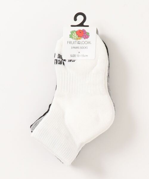 FRUIT OF THE LOOM（フルーツオブザルーム）の「クオーター丈 無地3P / 3足セット / リーズナブル / ロゴソックス / キッズ（ソックス/靴下・キッズ・マルチ/ブラック/グレー・13cm-15cm/16cm-18cm）」の6枚目の写真