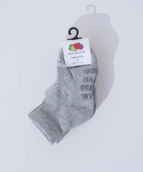 FRUIT OF THE LOOM（フルーツオブザルーム）の「クオーター丈 無地3P / 3足セット / リーズナブル / ロゴソックス / キッズ（ソックス/靴下・キッズ・マルチ/ブラック/グレー・13cm-15cm/16cm-18cm）」の7枚目の写真