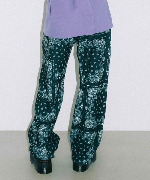 X-girl（エックスガール）の「MULTI PATTERN EASY STRAIGHT PANTS（その他パンツ・レディース・ホワイト/ブラック/オレンジ/ブルー/マルチ・S/M/XS）」の13枚目の写真