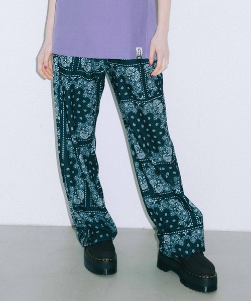 X-girl（エックスガール）の「MULTI PATTERN EASY STRAIGHT PANTS（その他パンツ・レディース・ホワイト/ブラック/オレンジ/ブルー/マルチ・S/M/XS）」の12枚目の写真