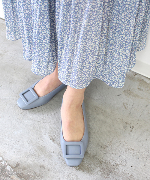 MODE ROBE(モードローブ)の「小花柄シフォンプリーツスカート(スカート・レディース・ブラック/ミント/ブルー・FREE)」の7枚目の写真