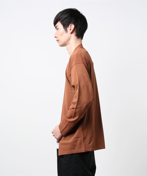ADAM ET ROPE'（アダムエロペ）の「14GG 天竺トッパーカーディガン（カーディガン/ボレロ・メンズ・ブラウン系その他3/ブラック/カーキ・L/M）」の4枚目の写真