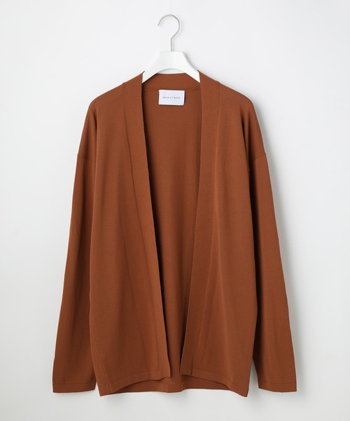 ADAM ET ROPE'（アダムエロペ）の「14GG 天竺トッパーカーディガン（カーディガン/ボレロ・メンズ・ブラウン系その他3/ブラック/カーキ・L/M）」の2枚目の写真