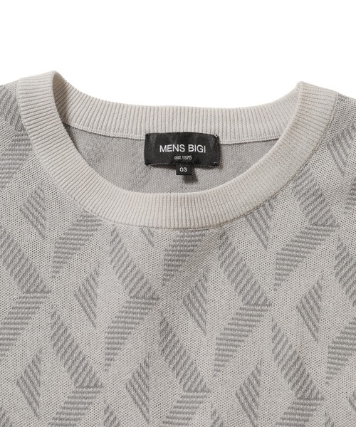 MEN'S BIGI（メンズビギ）の「14Gダブルジャガードハイゲージニット（ニット/セーター・メンズ・ライトグレー/ブラック・02/03）」の8枚目の写真