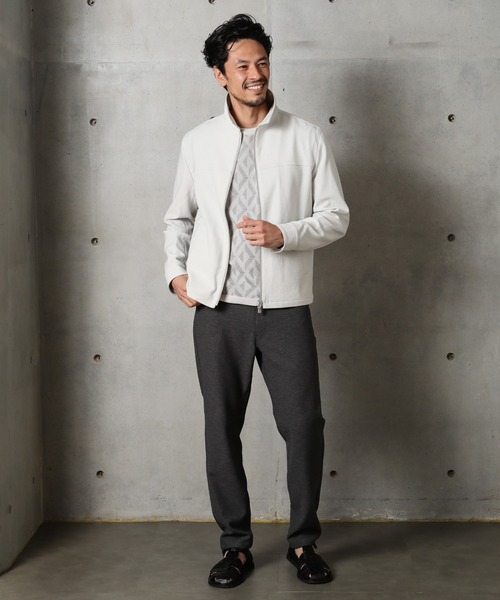 MEN'S BIGI（メンズビギ）の「14Gダブルジャガードハイゲージニット（ニット/セーター・メンズ・ライトグレー/ブラック・02/03）」の3枚目の写真